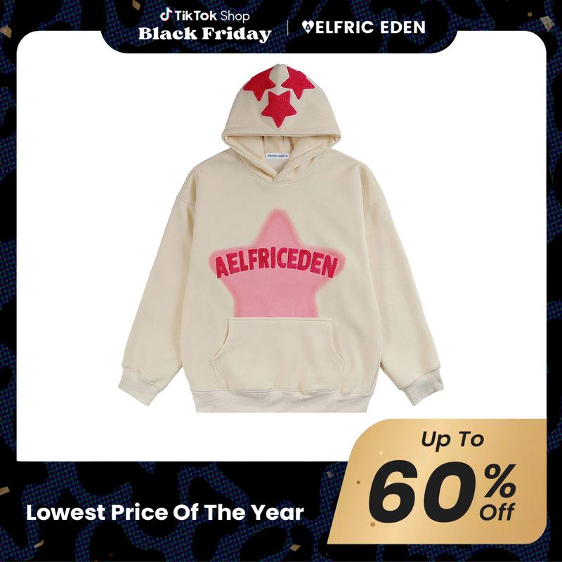 Aelfric Eden Vintage Embroidery Star Oversized Hoodie