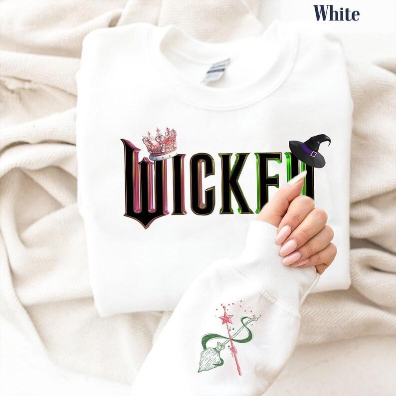 Wicked Glinda Elphaba Sweatshirt Hoodie, Defy Gravity Broomstick Magic Wand, Wizard Movie Shirt Wicked Musical Fan Gift Shirt Land of Oz Ideal Gift