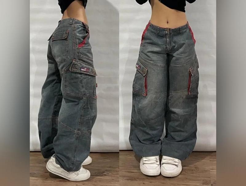 Streetwear Fashion New Multi-pocket Washed Baggy Jeans Men And Women Y2K Hip-hop Harajuku Casual Gothic High Waist Wide Trouser