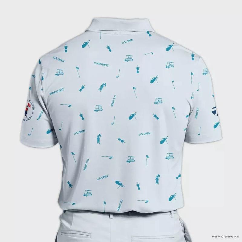 TTaylor Fan Made 124th U.S. Open 3D Print Polo Shirt Light Blue Pastel Golf