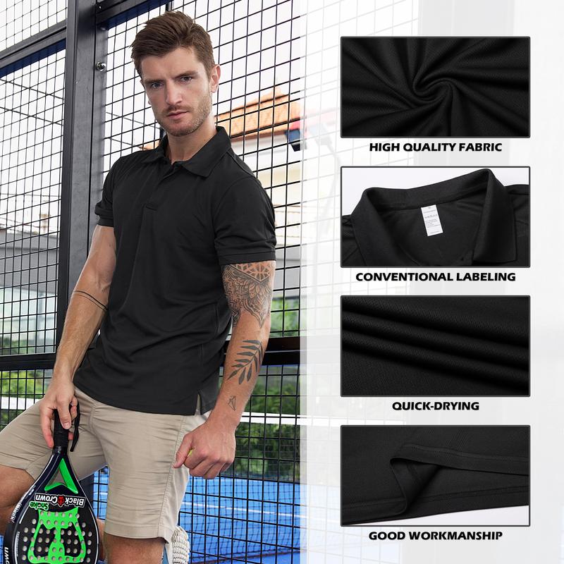 Mens Polo Shirts Moisture Wicking Short Sleeve Performance Quick Dry Athletic Golf Shirts