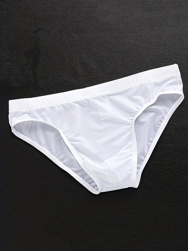 Men's 3pcs Solid Color Basic Panty, Soft Breathable Comfy Underpants for Daily Wear, Underwear for All Seasons