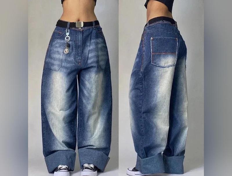 Streetwear Fashion New Multi-pocket Washed Baggy Jeans Men And Women Y2K Hip-hop Harajuku Casual Gothic High Waist Wide Trouser