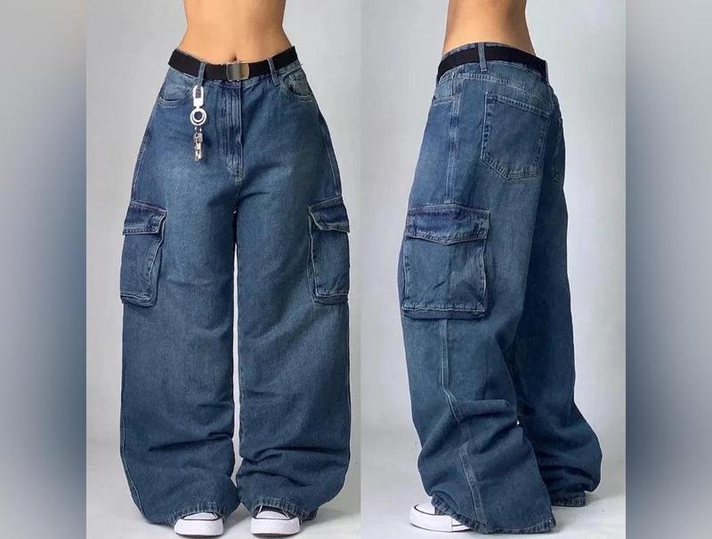 Streetwear Fashion New Multi-pocket Washed Baggy Jeans Men And Women Y2K Hip-hop Harajuku Casual Gothic High Waist Wide Trouser