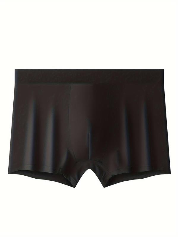 Men's Solid Color Boxer Brief, Breathable Comfortable Underwear for Daily Wear, Casual Men's Underwear for All Seasons