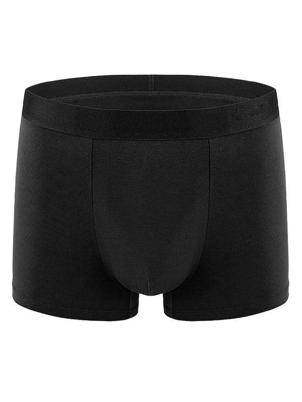 Men's Solid Color Boxer Brief, Breathable Comfortable Underwear for Daily Wear, Casual Men's Underwear for All Seasons