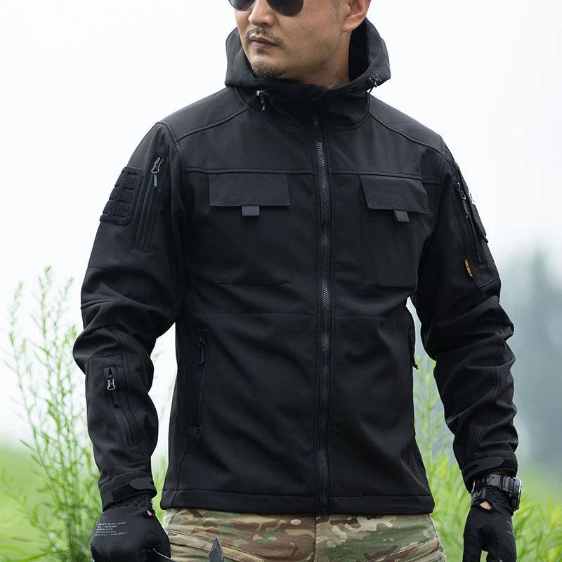 Men's Military-Inspired Tactical Jacket and Waterproof Cargo Pants Set for Outdoor Activities