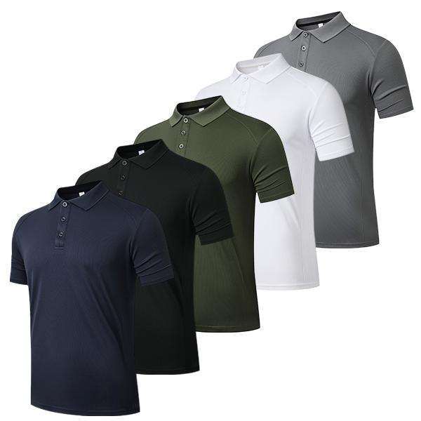 Mens Polo Shirts Moisture Wicking Short Sleeve Performance Quick Dry Athletic Golf Shirts