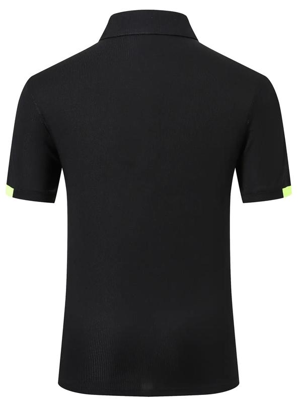 Men's Clothes Plain Stylish Half Button Front Shortsleeve Polo Shirt, Quick Drying Breathable Sports Workout Top, Casual Sporty Top for Golf Outdoor Sports, Back To School Clothes, Menswear