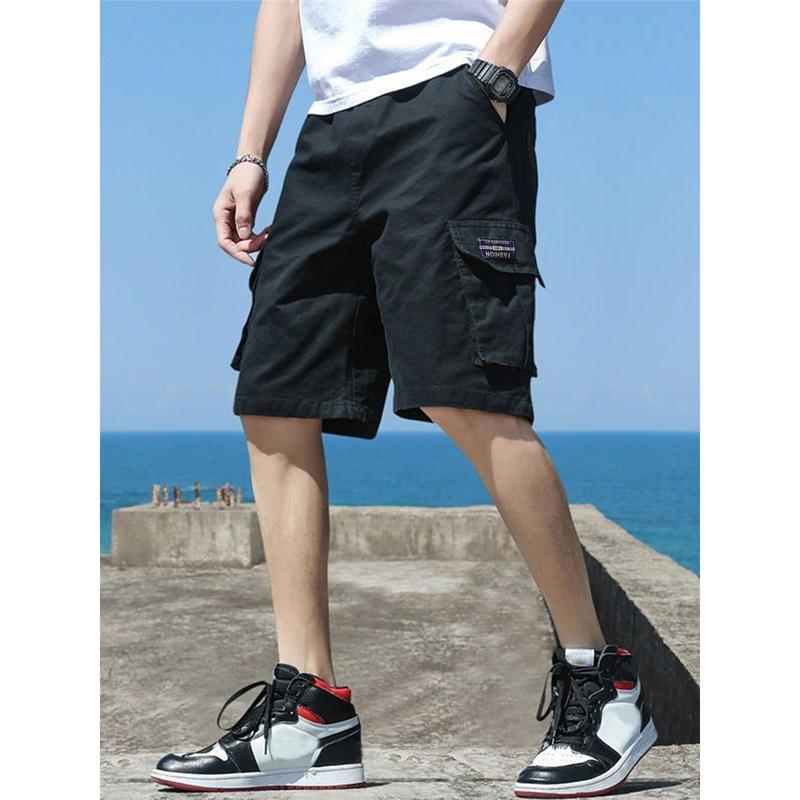 Plus Size Men's Fashion Loose Casual Cargo Shorts with Pockets Suitable for Outdoor Sports, Men's Clothing, plus Size