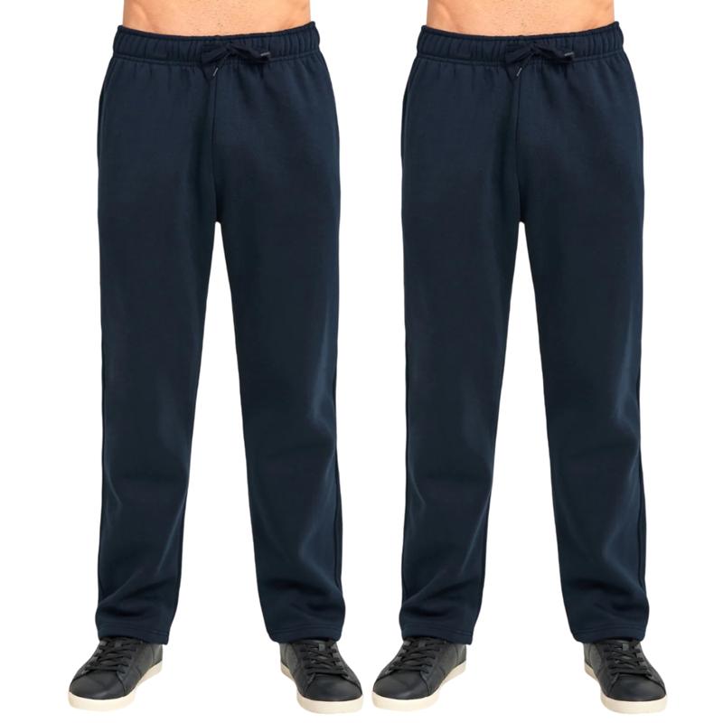 2 Pack Men's Solid Heavyweight Fleece Sweatpants Cotton Blend with Drawstring and Packets S-3XL Regular Big & Tall Lounge Pants Fall Winter Menswear