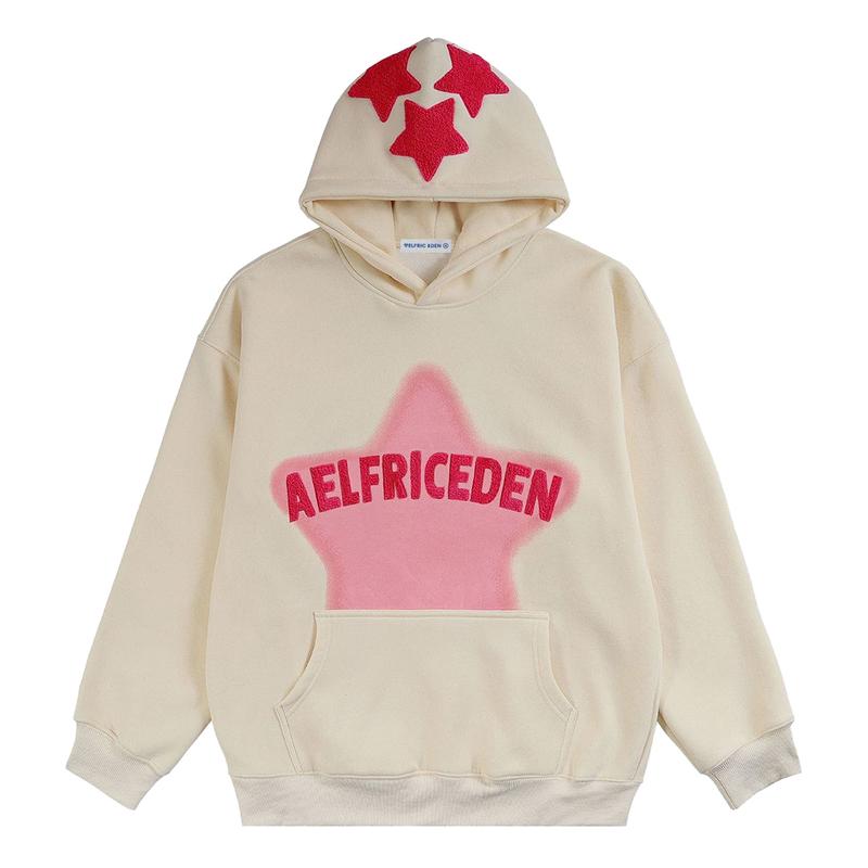 Aelfric Eden Vintage Embroidery Star Oversized Hoodie