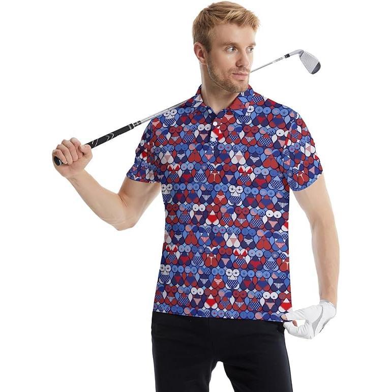 Funny Polo Shirts for Men, Moisture Wicking Sports Shirts, Ultral Soft Golf Shirts, Stylish Collared Shirts, tiktok shop, trendy 2024