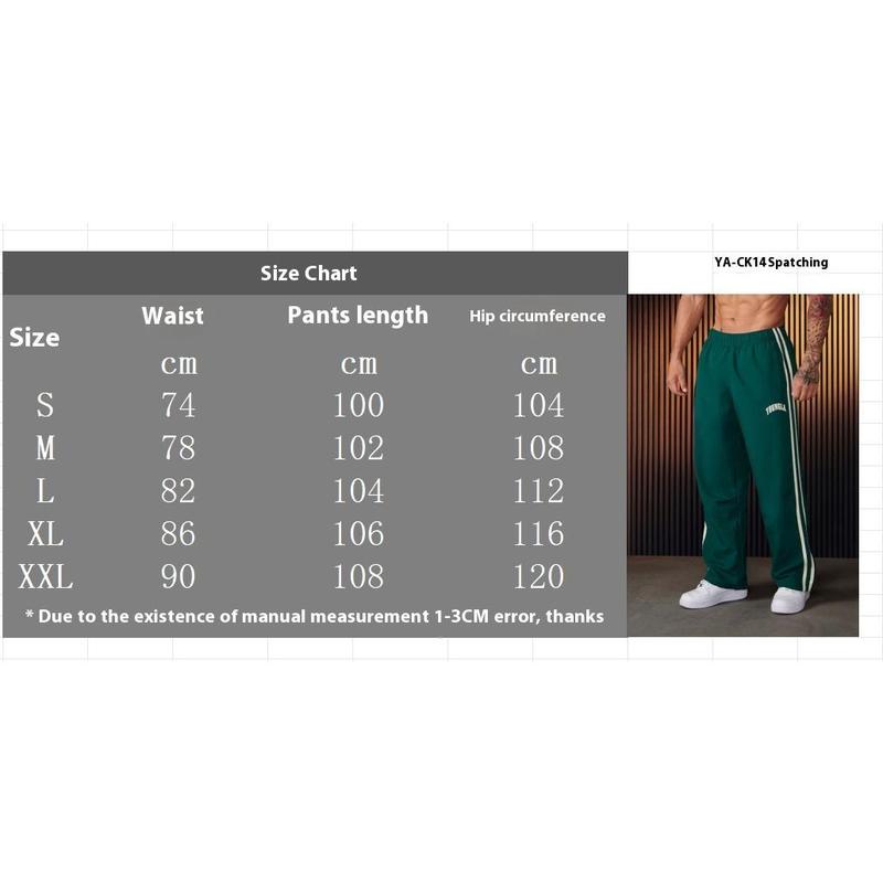 YOUNGLA men's sports pants double spliced printed casual pants gym exercise fitness waist straight pants