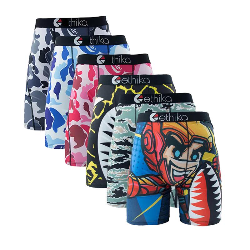 Set of 3 sexy mens ethika briefs in fashion prints, breathable fabrics, plus sizes, mens athletic boxer briefs, and novelty boxer briefs sexy shark pattern boxer briefs