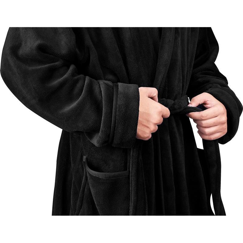 Threads Mens Hooded Fleece Robe - Plush Long Bathrobes