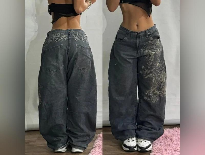 Streetwear Fashion New Multi-pocket Washed Baggy Jeans Men And Women Y2K Hip-hop Harajuku Casual Gothic High Waist Wide Trouser