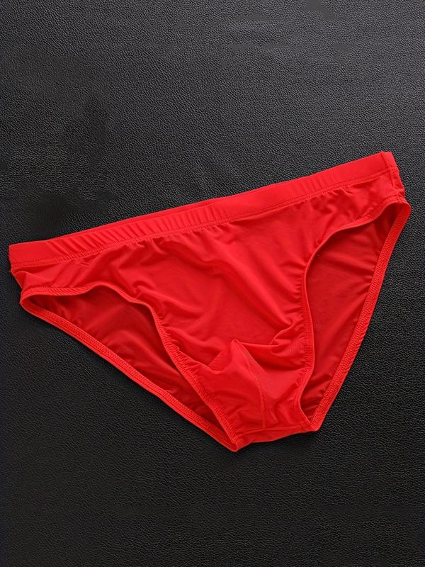 Men's 3pcs Solid Color Basic Panty, Soft Breathable Comfy Underpants for Daily Wear, Underwear for All Seasons