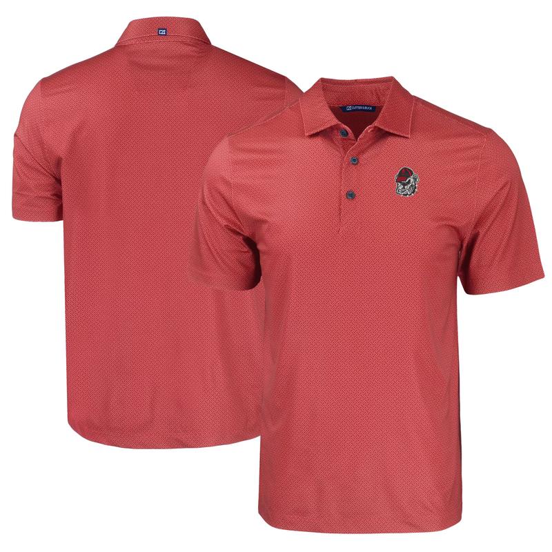 Georgia Bulldogs Pike Eco Tonal Geo Print Stretch Recycled Polo - Red, Men Football NCAA Polo Shirt Trendy 2024,Classic Football Polo Shirt, Gift For Men