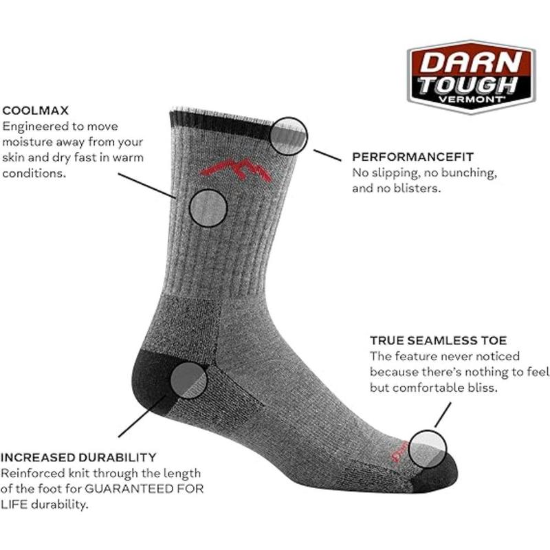 Darn Tough Coolmax Micro Crew Cushion Black Socks | Unisex