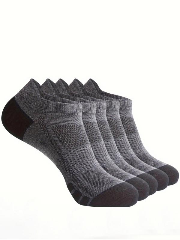 Men's Patchwork Print Ankle Socks, Casual Moisture Wicking Low Cut Socks for Daily Wear, Soft Comfy Breathable Socks for All Seasons