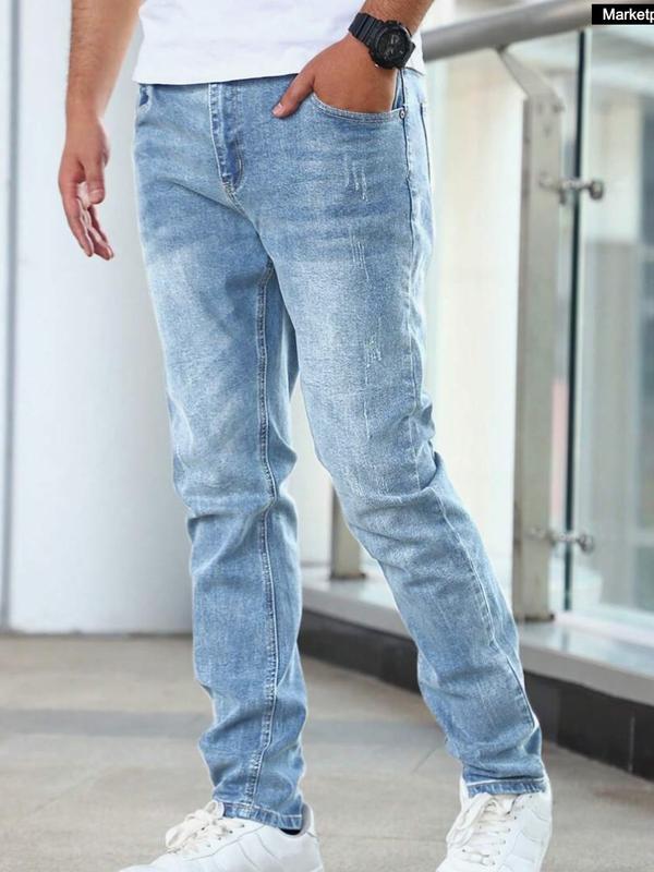 Jeans Men Slant Pocket Slim Straight Jeans VIRAL MENSWEAR Pants Trouser Classic Casual Stylish