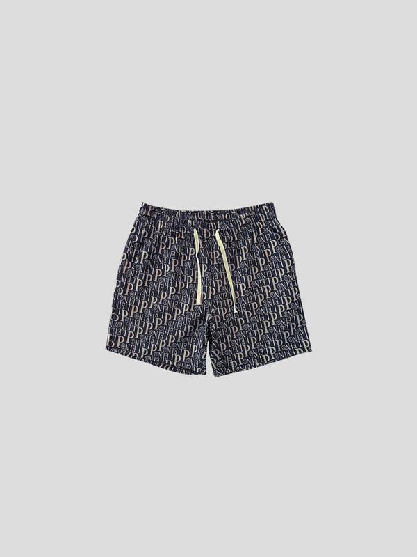 Men's Letter Print Drawstring Waist Shorts, Regular Fit Casual Pocket Elastic Waist Beach Shorts, Summer Bottoms for Men