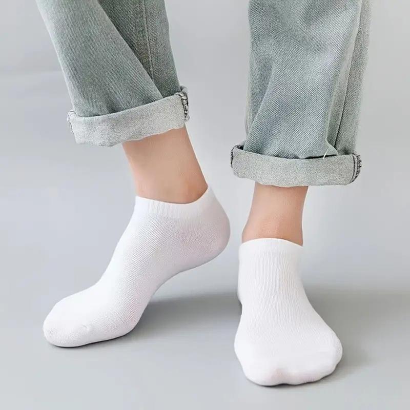 10 40 Pairs Men's Boat Socks Business Sport Sweat Absorption Mature Summer Autumn Solid Color Non Pilling Versatile Ankle Socks