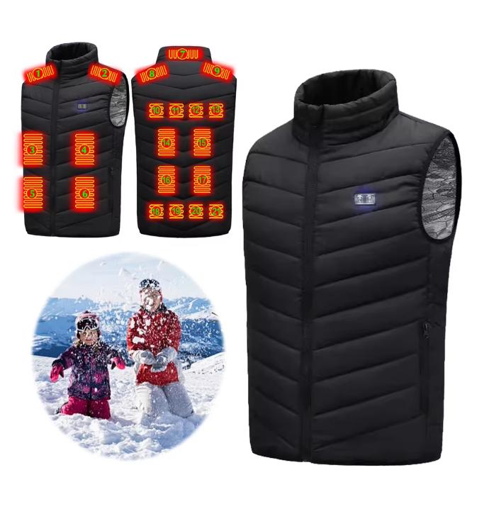 USB Heated Vest Winter Outdoor Warm Vest Electric Heating Thermal Warm Clothes for Men and Women Outdoor Skiing Hiking