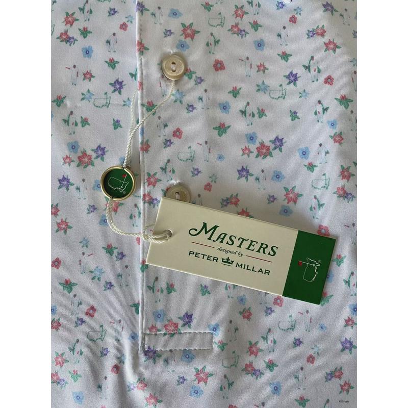 2024 Large Masters by Peter Millar Men's Golf Shirt Floral Caddie Print Polo ?