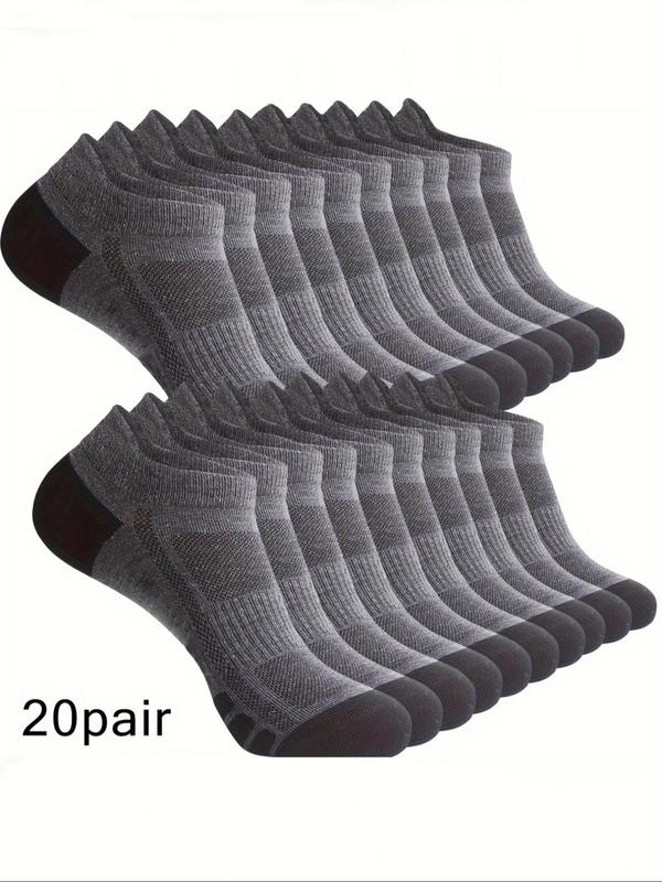 Men's Patchwork Print Ankle Socks, Casual Moisture Wicking Low Cut Socks for Daily Wear, Soft Comfy Breathable Socks for All Seasons