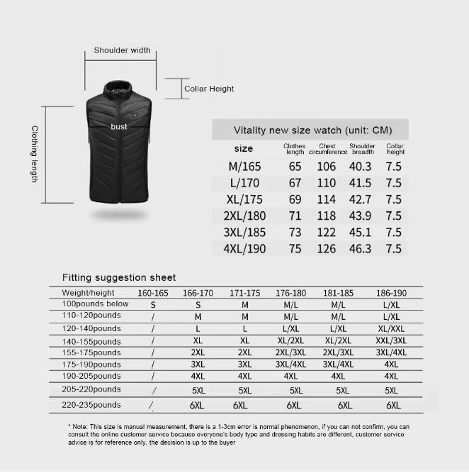 USB Heated Vest Winter Outdoor Warm Vest Electric Heating Thermal Warm Clothes for Men and Women Outdoor Skiing Hiking