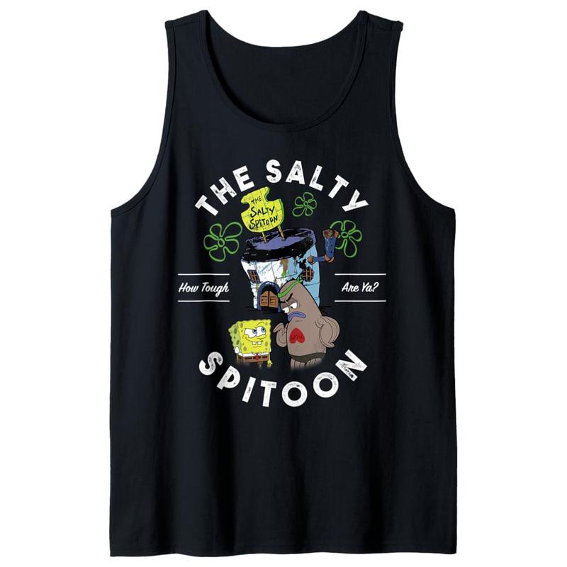 SpongeBob SquarePants The Salty Spitoon How Tough Are Ya Tank Top, Funny Tank Top, Cartoon Tank Top, Summer Tank Top, Unisex Tank Top