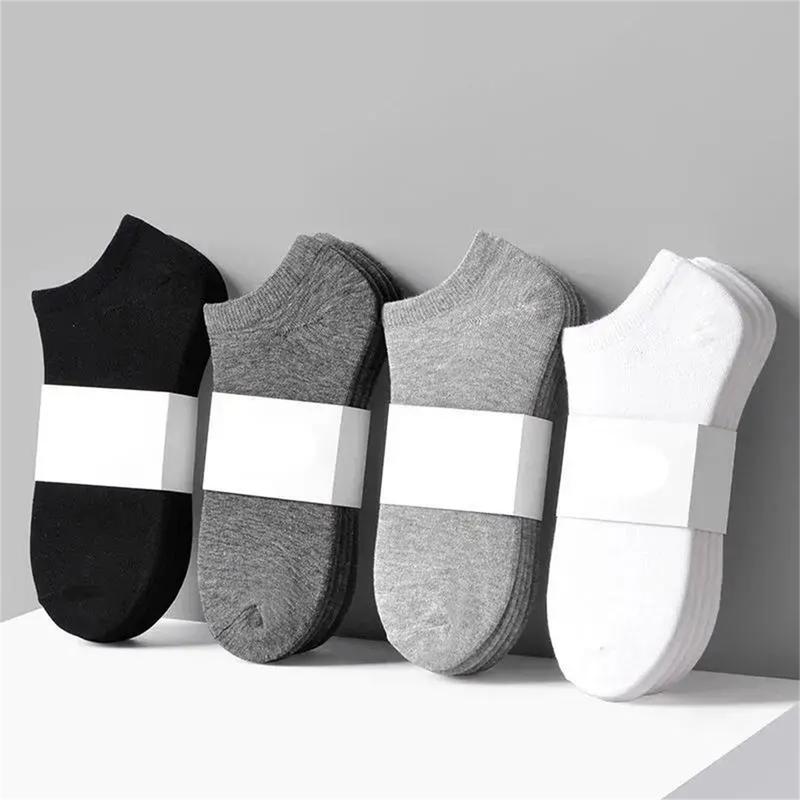 5 pairs Unisex Socks ,Solid color socks, low-cut socks anklets Polyester fiber  Sports Comfortable Casual for summer Menswear Man