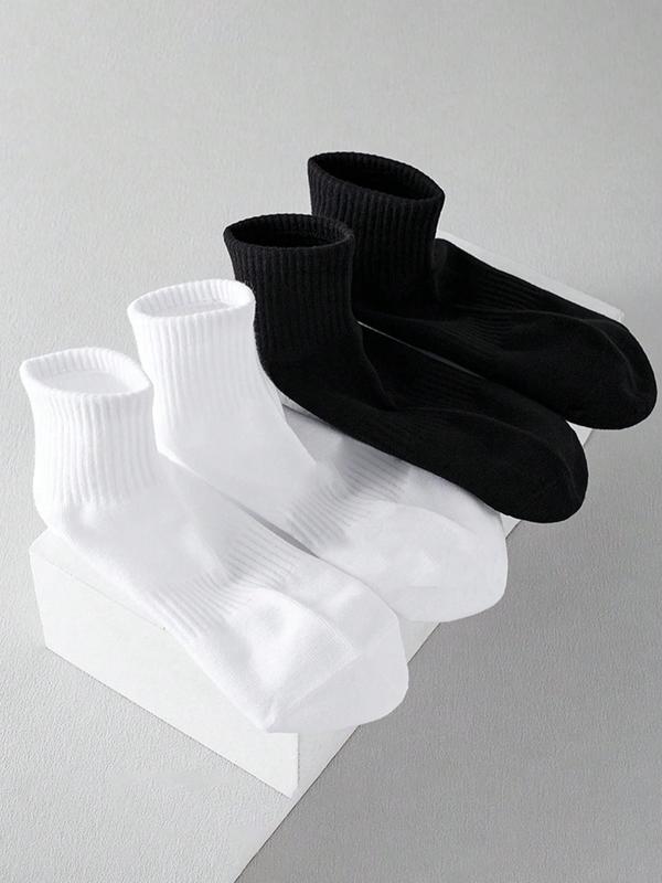 Men's 4 Pairs Classic Plain Crew Socks, Casual Moisture Wicking Socks, Soft Comfy Breathable Socks for All Seasons Daily Wear