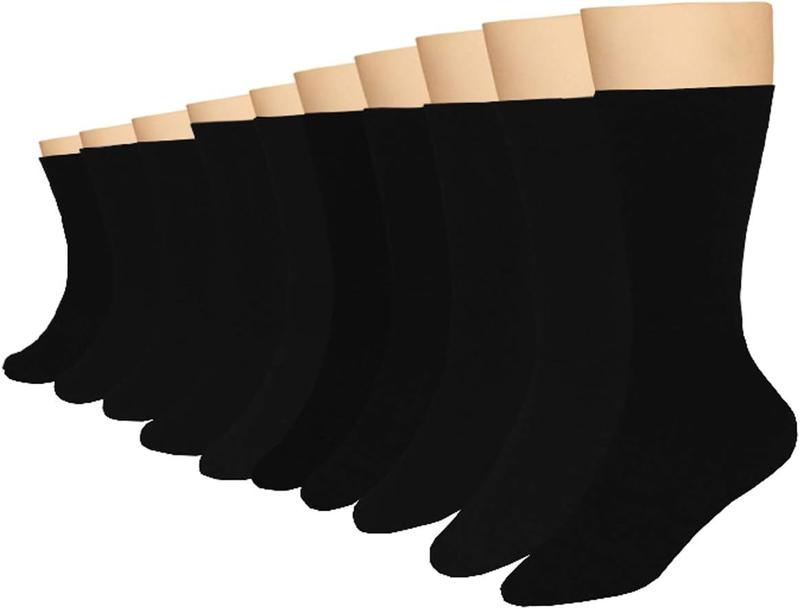 Men's Dress Socks Thin & Ultra-Sheer Black Collection for Tuxedos & Formal Wear (10 Pack) Size 7-11