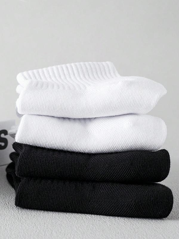 Men's 4 Pairs Classic Plain Crew Socks, Casual Moisture Wicking Socks, Soft Comfy Breathable Socks for All Seasons Daily Wear