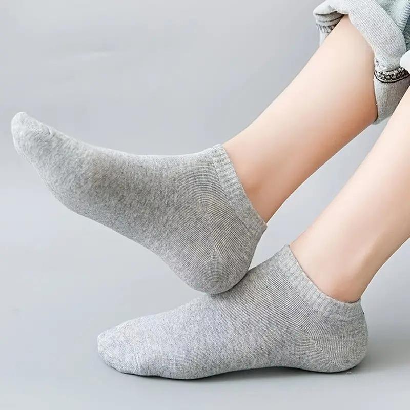 10 40 Pairs Men's Boat Socks Business Sport Sweat Absorption Mature Summer Autumn Solid Color Non Pilling Versatile Ankle Socks