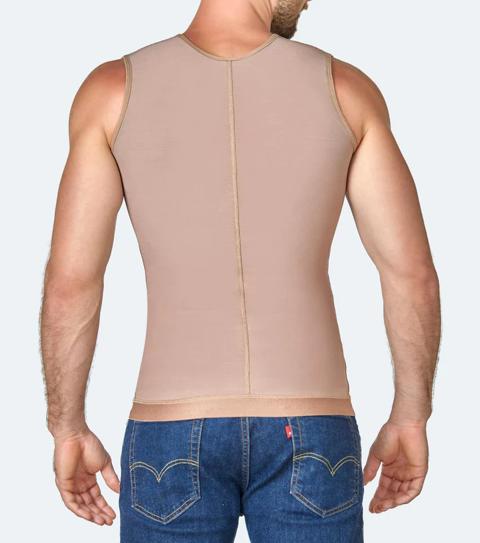 PEANUTBODY Zipper Vest Men Ref. 10010 Menswear Compression Tops Underwear Human Plain Casual Beige Clothing Tropical pocket pockets stain repel