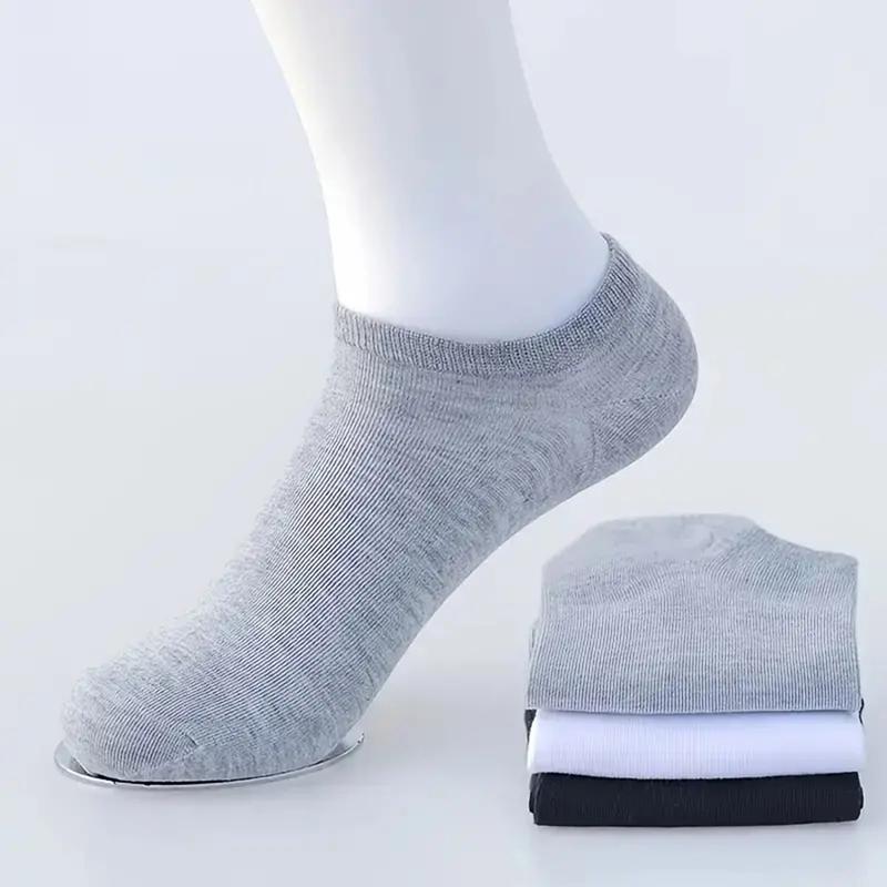 10 40 Pairs Men's Boat Socks Business Sport Sweat Absorption Mature Summer Autumn Solid Color Non Pilling Versatile Ankle Socks