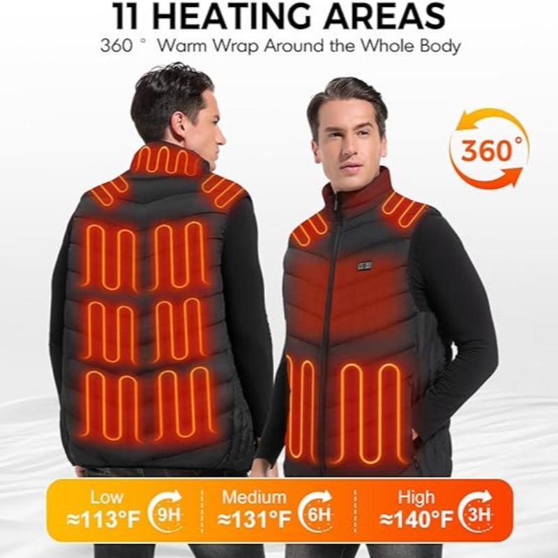 Heated Vest for Men & Women, 3 Heating Levels 11 Heating Zones, Heated Jackets for Men & Women, Sports & Outdoor Accessories, Christmas Gift