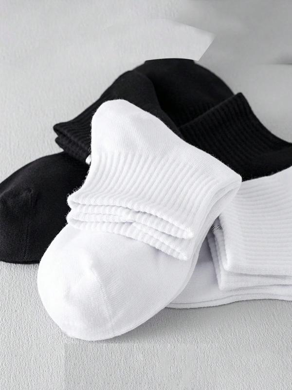 Men's 4 Pairs Classic Plain Crew Socks, Casual Moisture Wicking Socks, Soft Comfy Breathable Socks for All Seasons Daily Wear