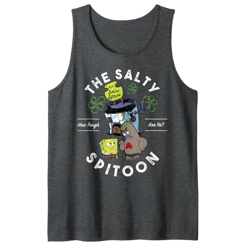 SpongeBob SquarePants The Salty Spitoon How Tough Are Ya Tank Top, Funny Tank Top, Cartoon Tank Top, Summer Tank Top, Unisex Tank Top