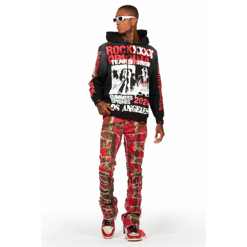 Shake Red Tree Camo Stacked Flare Jean