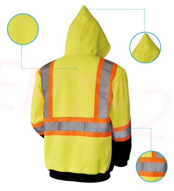 High Visibility Safety Sweaters in various colors  Class 3 safety reflective hoodie sweater ( SEE SIZE INFORMATION ON THE DESCRIPTION)