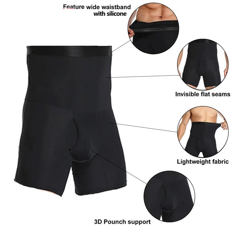 Extended High-waist panty Men Boxers Underwear High waist underwear Tighten the abdomen Bodybuilding pants Cuecas Masculinas Body Shaper