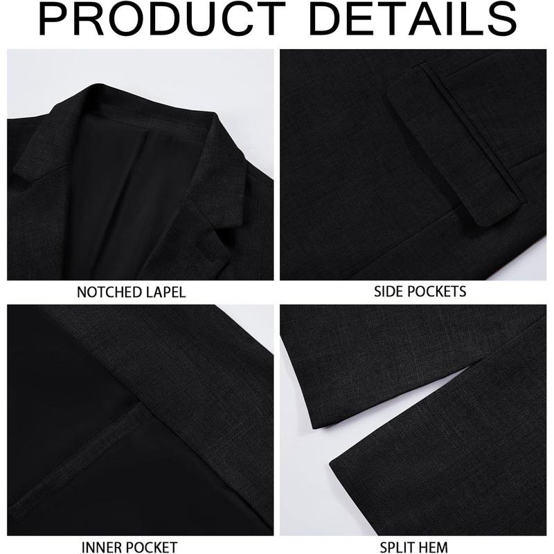 Runcati Mens 2 Piece Suit Slim Fit Two Button Solid Tuxedo Jacket Blazer Pants Wedding Business Prom Sets