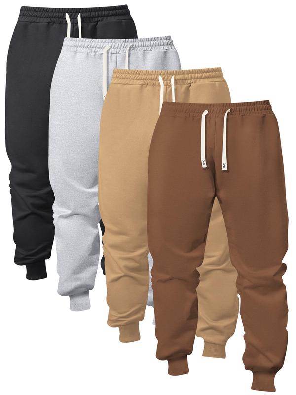 Men's Solid Color Drawstring Waist Sweatpants, Casual Elastic Waist Pocket Jogger Pants for Daily Wear,  Pants for Men, Men's Trousers for All Seasons