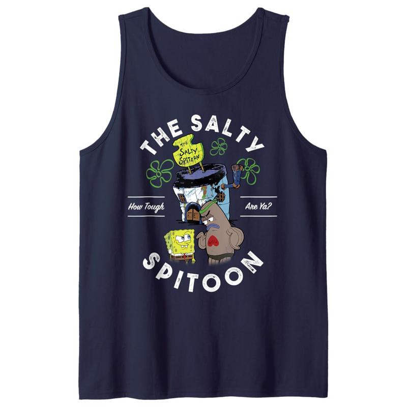 SpongeBob SquarePants The Salty Spitoon How Tough Are Ya Tank Top, Funny Tank Top, Cartoon Tank Top, Summer Tank Top, Unisex Tank Top