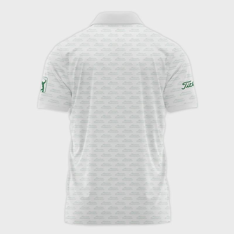 Masters Tournament Golf Titleist Polo Shirt Logo Text Pattern White Green Golf Sports All Over Print Polo Shirt For Men